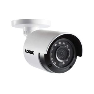 lorex lbv2531 indoor/outdoor 1080p hd analog security bullet camera, 3.6mm, f1.6 fixed, 130ft ir night vision, ip66, white (renewed)