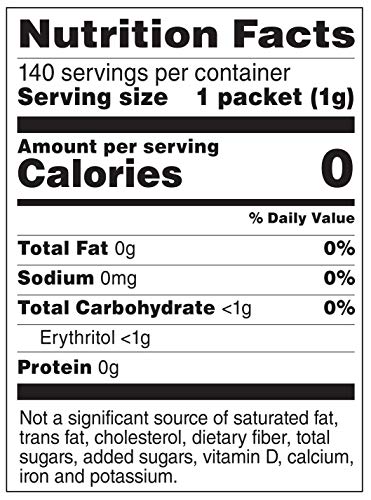 Amazon Brand - Happy Belly, Zero Calorie Stevia Sweetener powder, 140 Packet, 4.93 ounce (Pack of 1) (Previously Sugarly Sweet)