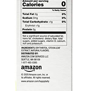 Amazon Brand - Happy Belly, Zero Calorie Stevia Sweetener powder, 140 Packet, 4.93 ounce (Pack of 1) (Previously Sugarly Sweet)