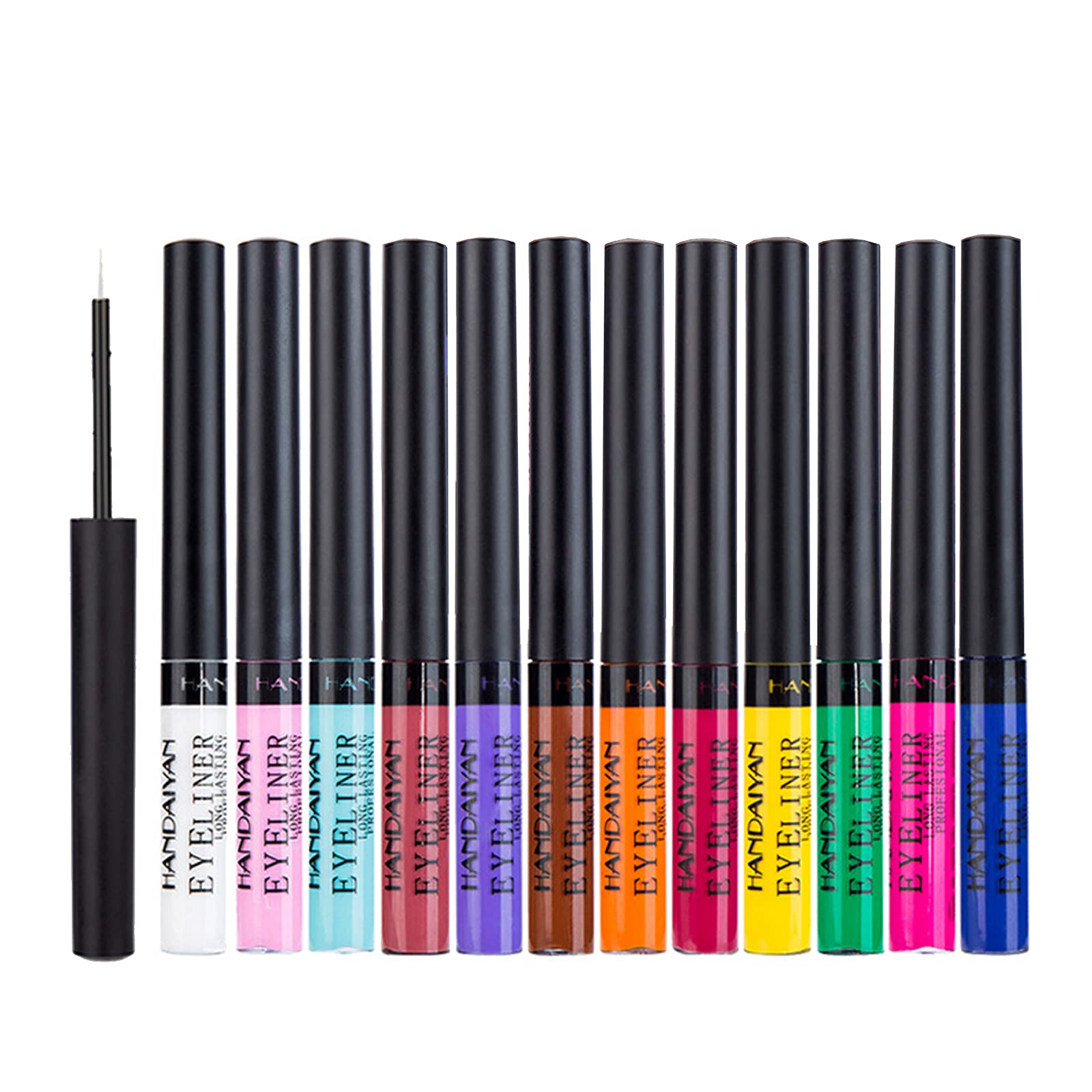 Emirde 12 colors Matte Colorful Liquid Eyeliner Set, Color Gel Eyeliner, Great Versatility Liquid Eyeliner, Waterproof High Pigmented Smudgeproof Long Lasting Makeup Eyeliner Pen