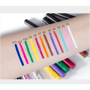 Emirde 12 colors Matte Colorful Liquid Eyeliner Set, Color Gel Eyeliner, Great Versatility Liquid Eyeliner, Waterproof High Pigmented Smudgeproof Long Lasting Makeup Eyeliner Pen