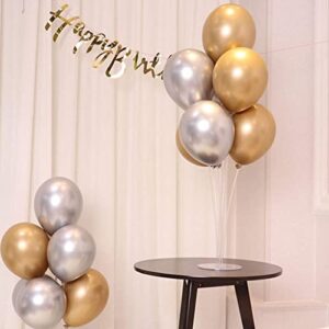 ZERIRA 4 Sets of Balloon Stand Kits, Reusable Clear Balloon Stand with Base Balloon Table Floor Stand for Birthday Party Baby Shower Wedding Anniversary Decoration