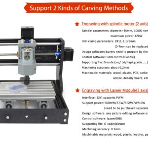 RATTMMOTOR CNC 1610 PRO CNC Wood Router Machine Kit, 3 Axis GRBL Control DIY Mini CNC Milling Engraver Engraving Machine with CNC Offline Controller for Plastic/Wood/Acrylic/PVC/PCB/Wood