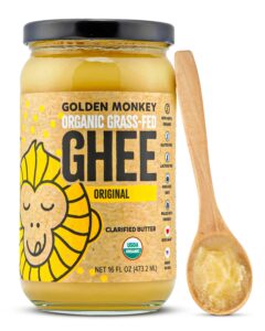 organic ghee butter grass fed clarified – 16 oz ghee butter – unsalted butter certified organic ghee oil – perfect for paleo, keto, lactose & gluten free diet