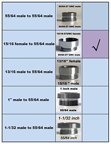 MISSMIN Faucet Aerator adapter 15/16 Female to 55/64 Male Convertor