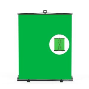 【easy set up】 raubay 59.8 x 78.7in collapsible green screen backdrop portable retractable chroma key panel photo background with stand for video conference, photographic studio, streaming