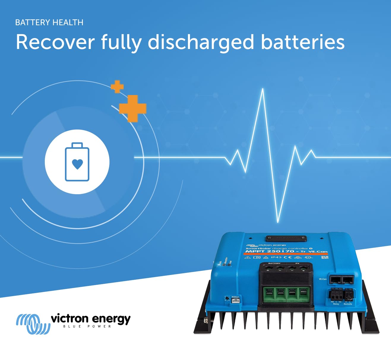 Victron Energy SmartSolar MPPT Tr VE. Can 250V 70 amp 12/24/36/48-Volt Solar Charge Controller (Bluetooth)