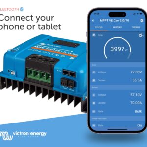 Victron Energy SmartSolar MPPT Tr VE. Can 250V 70 amp 12/24/36/48-Volt Solar Charge Controller (Bluetooth)