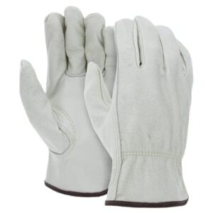 heavy duty durable cowhide leather driver work gloves for truck driving (12, extra large)