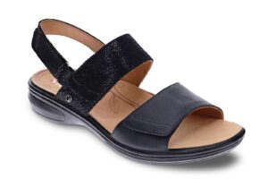 revere como - women's adjustable sandal black lizard - 8 wide