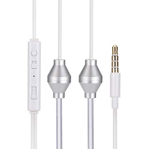 Mobile Double Spiral Headphone Anti Radiation Soft Clear Air Acoustic Tube Earphone with Built in Microphone for Most Smart Phones