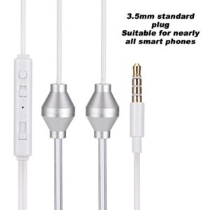 Mobile Double Spiral Headphone Anti Radiation Soft Clear Air Acoustic Tube Earphone with Built in Microphone for Most Smart Phones