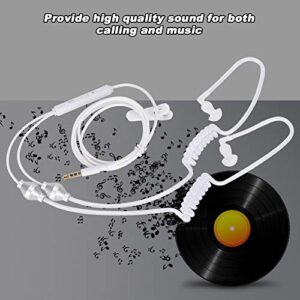 Mobile Double Spiral Headphone Anti Radiation Soft Clear Air Acoustic Tube Earphone with Built in Microphone for Most Smart Phones