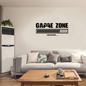 Game Zone Loading Wall Decals, Video Game Wall Stickers, Removable Art Design Gamers World Wall Decor for Boys Room Home Playroom Bedroom Walls Background Decoration (22"L x 9.1"H)