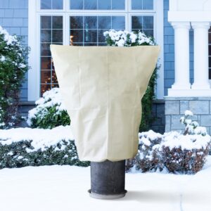 plant covers freeze protection winter: 2.4oz 3.9 x 5.9 ft tree covers freeze blanket bags - outdoor plants protector for garden shrub rose covering beige