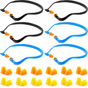 banded ear plugs band earplugs silicone banded hearing protection and replacement earplugs inner-aural ear plugs for sleeping, shooting, travel and construction work (18 pairs)