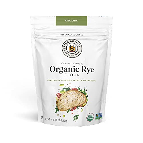 King Arthur Flour Organic Medium Rye Flour for Complex Flavorful Breads & Baked Goods, 100% Organic Non-GMO Project Verified, 3 Pounds (Pack of 1)