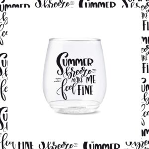 TOSSWARE POP 14oz Vino Summer Sips 2 Series, SET OF 6, Premium Quality, Recyclable, Unbreakable & Crystal Clear Plastic Wine Glasses