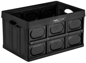 instacrate 3-pack collapsible 12-gallon storage bin for easy storage (black) (6-pack)