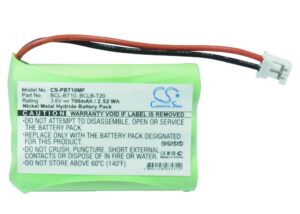 replacement battery for intellifax-1960c, intellifax-2580c, mfc-885cw, bcl-d70, fax-1960c, mfc-2580c, fits part number bcl-bt, lt0197001,3.6v ni-mh 700mah/2.52wh
