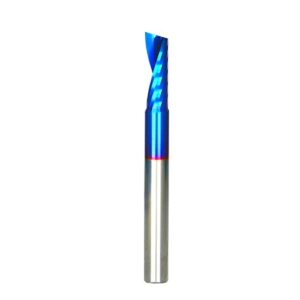 1/4" diameter o single flute upcut spiral end mill cnc router bit with naco coating - 1/4" shank plastic cutting 1/4 d x 1 ch x 1/4 shk x 2-1/2 inch long with mirror finish ut144