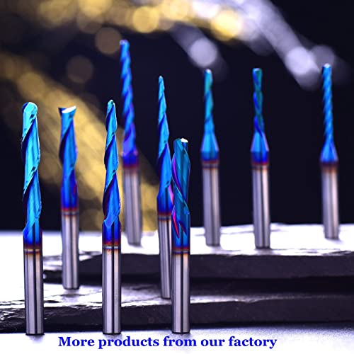 1/4" Diameter O Single Flute Upcut Spiral End Mill CNC Router Bit with NACO Coating - 1/4" Shank Plastic Cutting 1/4 D x 1 CH x 1/4 SHK x 2-1/2 Inch Long with Mirror Finish UT144