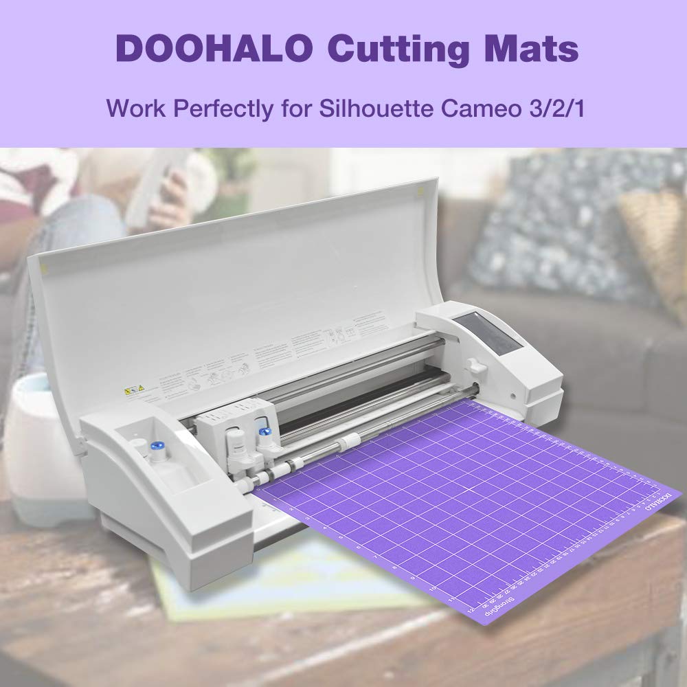 DOOHALO Cutting Mat for Silhouette Cameo 4 Cutting Machine Varietygrip Cutting Mat 12 X 12 inch 3 Pack Replacement Adhesive Mats for Silhouette Cut