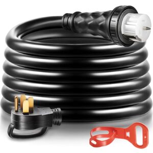 ihayner 50 amp generator cord, 50 ft, generator extension cord, nema 14-50p & ss2-50r & cs6364, generator power cord, 125v / 250v, twist lock connector