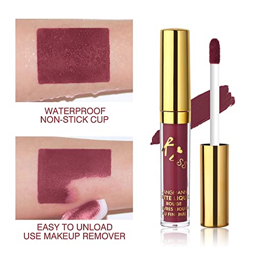 UCANBE 12Pcs/Set Velvet Matte Liquid Lipstick Makeup Classic Waterproof Long Lasting Smooth Soft Reach Colors Full Lips Gloss For Women Gift