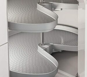 pro-arc kidney shaped 2-shelf lazy susan set with durable rigid trays (28 inch)