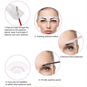 Eyebrow Stencil, 24 Eyebrow Shaper Kit, Reusable Eyebrow Template With Strap, 3 Minutes Makeup, Suitable for 98%