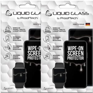 2 pack liquid glass screen protector for all smartphones tablets and watches - universal fit