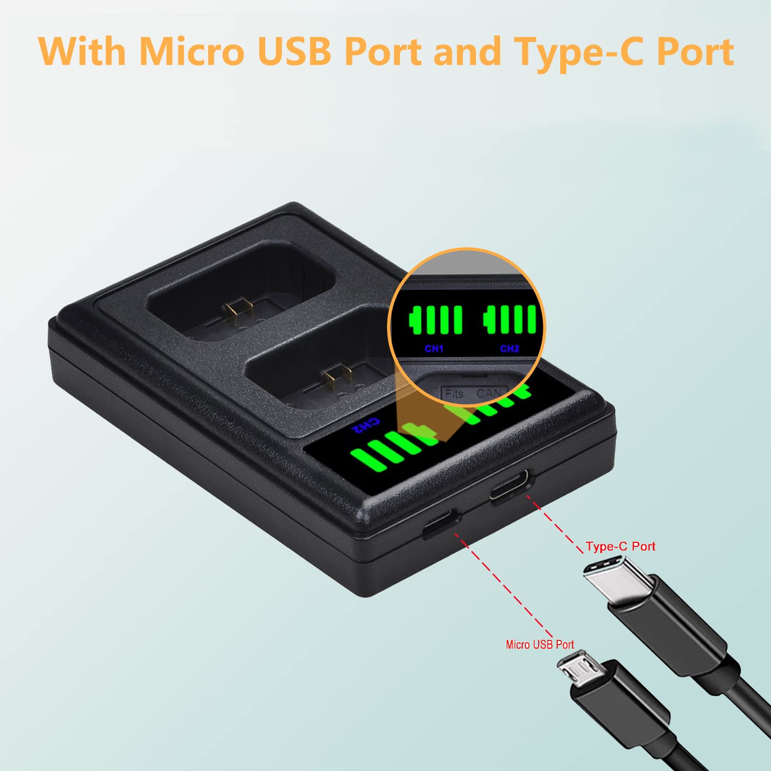 Pickle Power NP-FW50 Battery and LED Display Charger for Sony A6500 A6400 A6300 A6000 A5000, A7 A7II A7RII A7SII A7S A7S2 A7R A7R2, RX10,NEX-3/5/7 Series Cameras