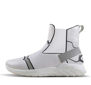 soulsfeng high top sneakers reflective shoes leather splicing lightweight non slip walking shoes white women size 9.5 men size 8