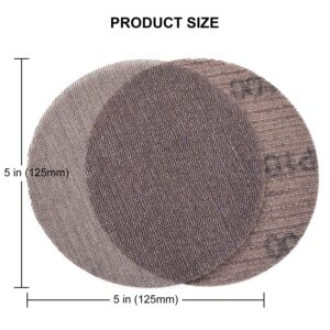 30PCS 5 Inch Mesh Hook & Loop Sanding Discs 80 100 120 150 320 600 Assort Grit Dust Free Abrasive Net Sander Disc Anti-Blocking Long-Lasting Mesh Sanding Pads, Sandpaper for Wood Furniture Floor