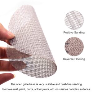 30PCS 5 Inch Mesh Hook & Loop Sanding Discs 80 100 120 150 320 600 Assort Grit Dust Free Abrasive Net Sander Disc Anti-Blocking Long-Lasting Mesh Sanding Pads, Sandpaper for Wood Furniture Floor