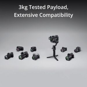 DJI RSC 2 Combo - 3-Axis Gimbal Stabilizer for DSLR and Mirrorless Camera, Nikon, Sony, Panasonic, Canon, Fujifilm, 6.6 lb Payload, Foldable Design, Vertical Shooting, OLED Screen, Black.