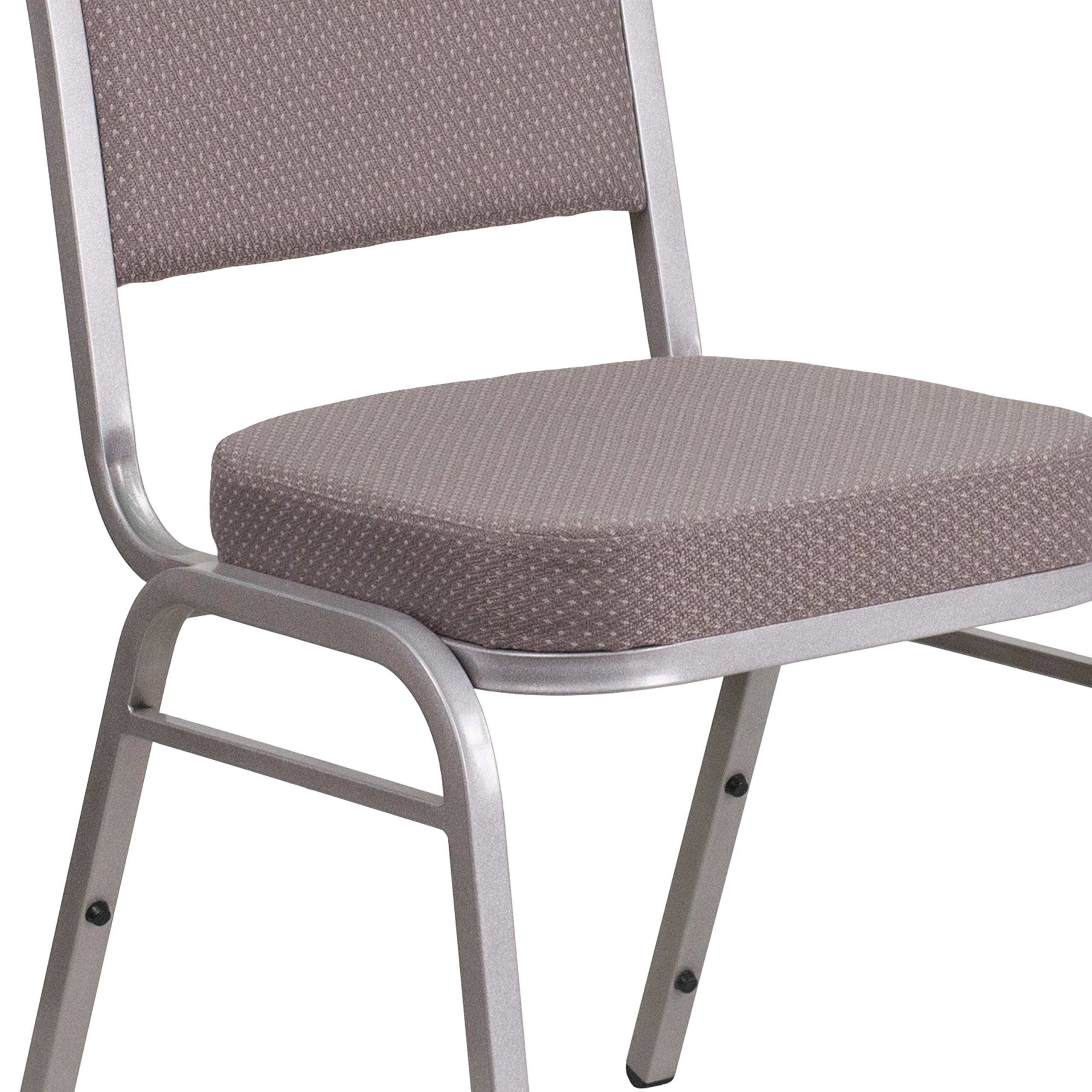 BizChair Crown Back Stacking Banquet Chair, Gray Dot Fabric/Silver Frame