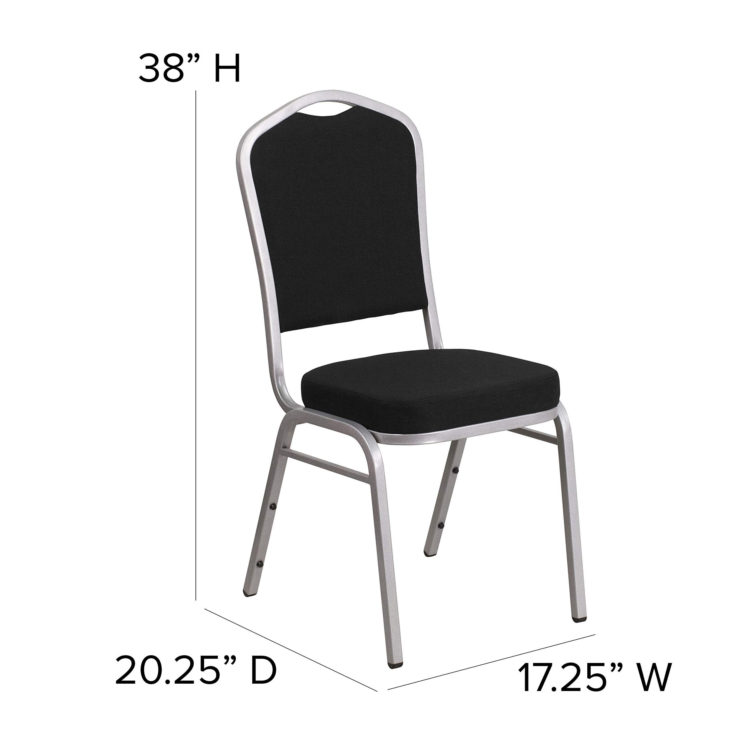 BizChair Crown Back Stacking Banquet Chair, Gray Dot Fabric/Silver Frame