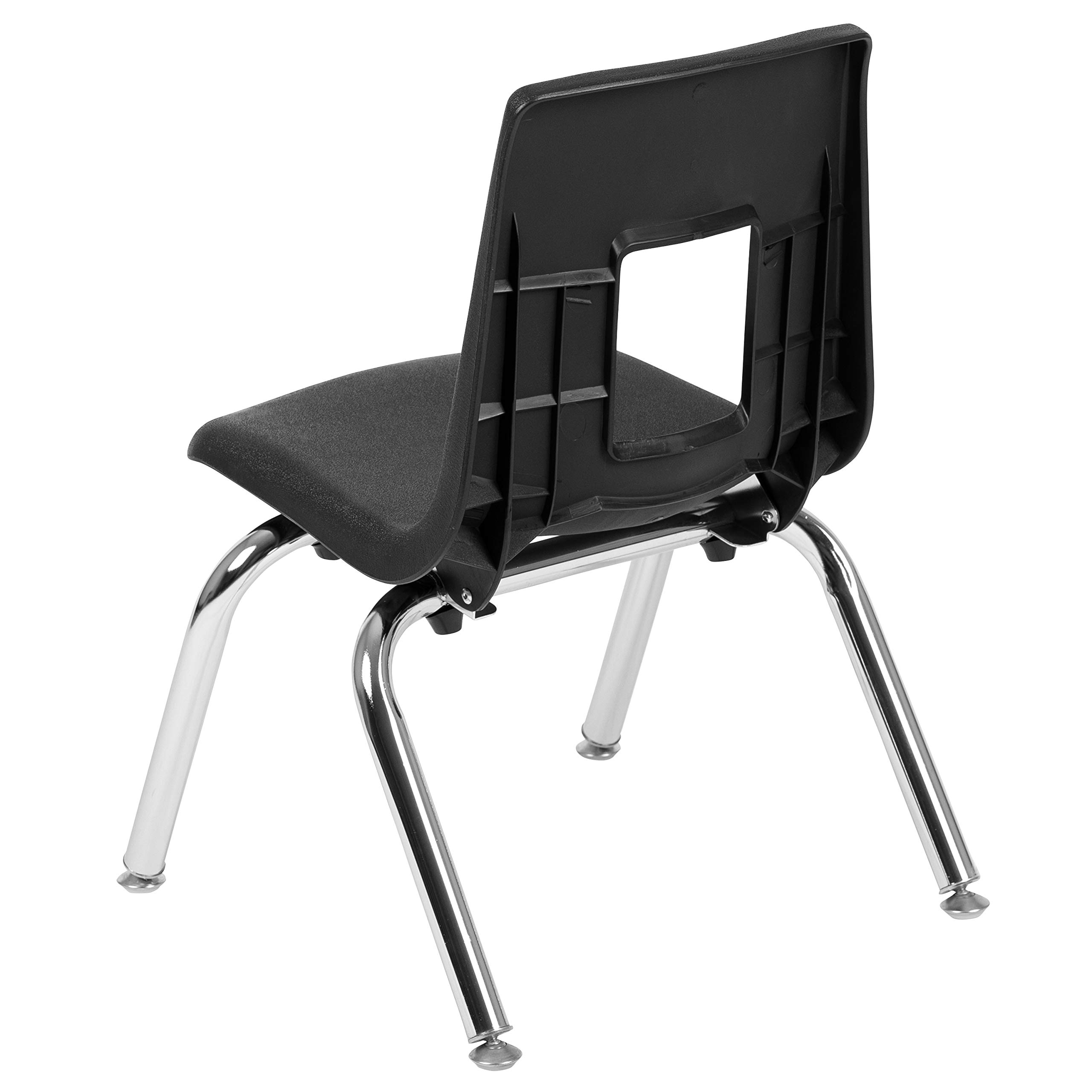 BizChair Black Student Stack School Chair - 12-inch