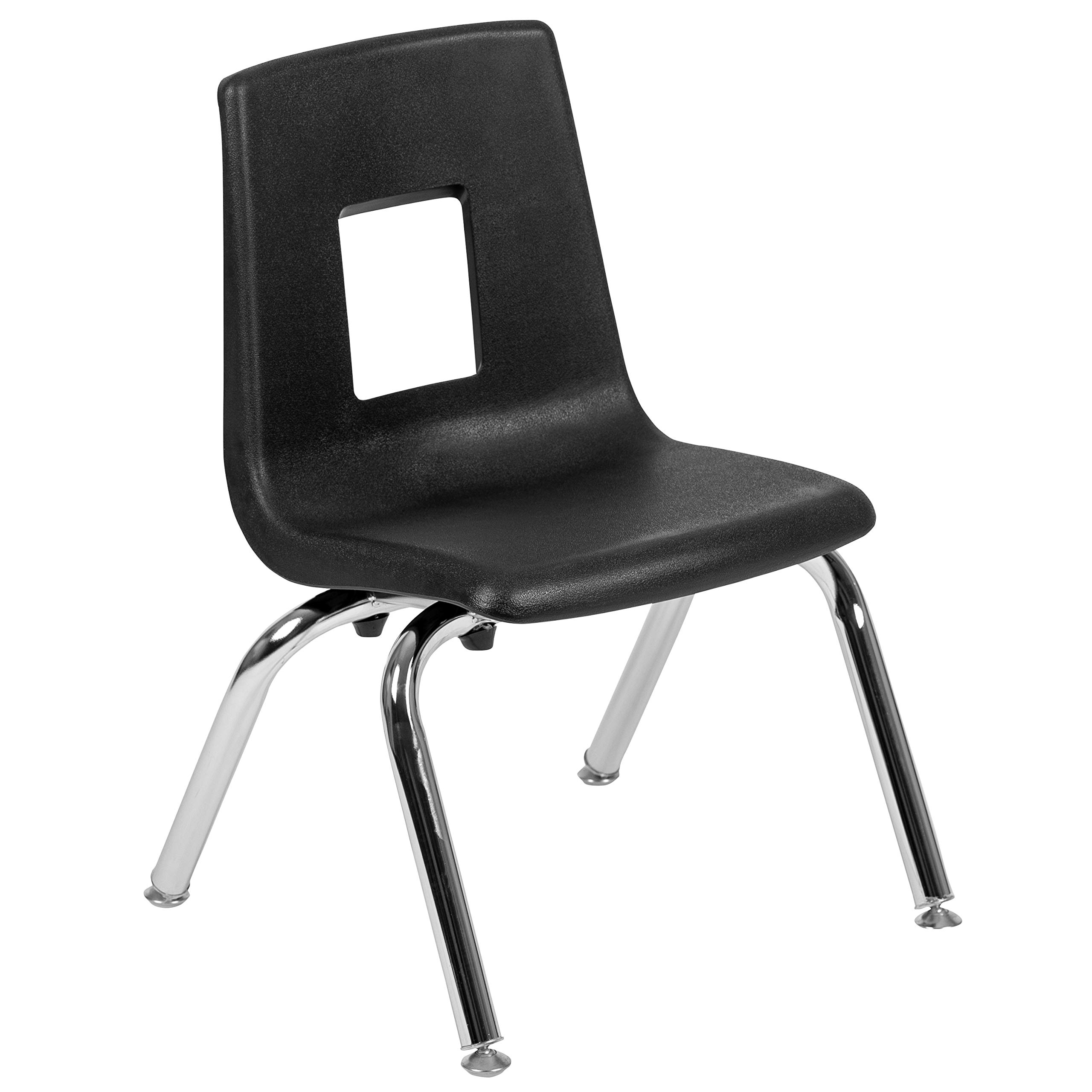 BizChair Black Student Stack School Chair - 12-inch