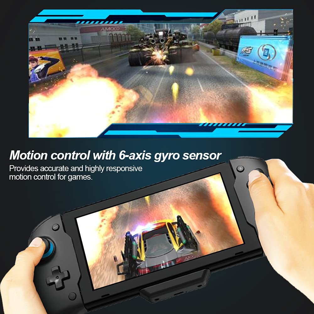 NexiGo Gripcon Switch Controller for Handheld Mode, Ergonomic Controller for Nintendo Switch with 6-Axis Gyro, Dual Motor Vibration, Compatible with All Games of Switch, Not for OLED