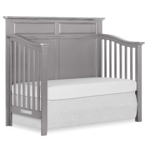 Dream On Me Fairview 4 in 1 Convertible Crib in Metallic Grey, JPMA Certified, 3 Mattress Height Settings, Built of Durable & Sustainable Pinewood