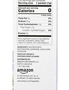 Amazon Brand - Happy Belly Zero Calorie Blue Aspartame Sweetener Powder Packet, 230 count (Previously Sugarly Sweet), 8.11 ounce (pack of 1)