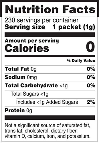 Amazon Brand - Happy Belly Zero Calorie Blue Aspartame Sweetener Powder Packet, 230 count (Previously Sugarly Sweet), 8.11 ounce (pack of 1)