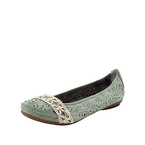 Rieker Women's Ballet Flats, Green 52, 7