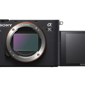 Sony Alpha a7C Full-Frame Compact Mirrorless Camera Body (Black) Bundle with Battery and Dual Charger (2-Pack),Gadget Bag with Accessory and Cleaning Kit, Software Suite and Memory Card (5 Items)