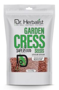 dr. herbalist-garden cress seed (14.1oz/400g), lepidum sativum, halim aliv, rashad seed for eating,excellent nutrition booster i resealable bag