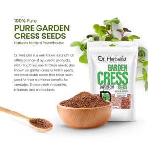 Dr. Herbalist-Garden Cress Seed (14.1Oz/400g), Lepidum Sativum, Halim Aliv, Rashad Seed for Eating,Excellent Nutrition Booster I Resealable Bag