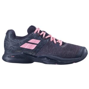 babolat women's propulse blast all court tennis shoes, black/geranium pink (us size 7)